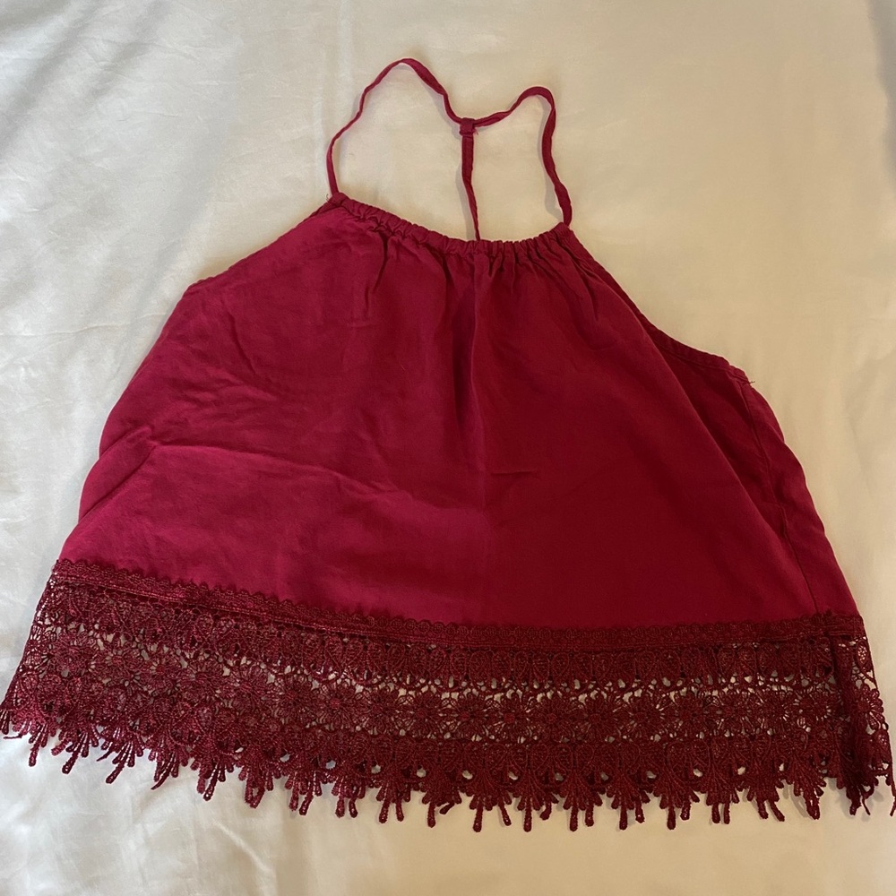 Red halter top